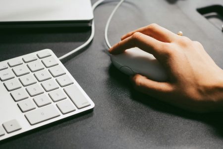 person holding computer mouse